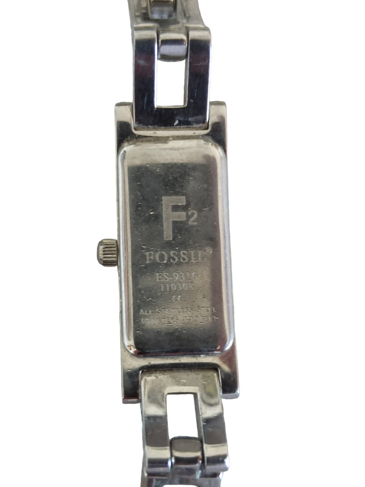 Montre femme Fossil vintage quartz bracelet acier design rectangulaire élégant
