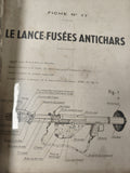 Ancienne fiche militaire lance-fusées antichars Bazooka plan illustré