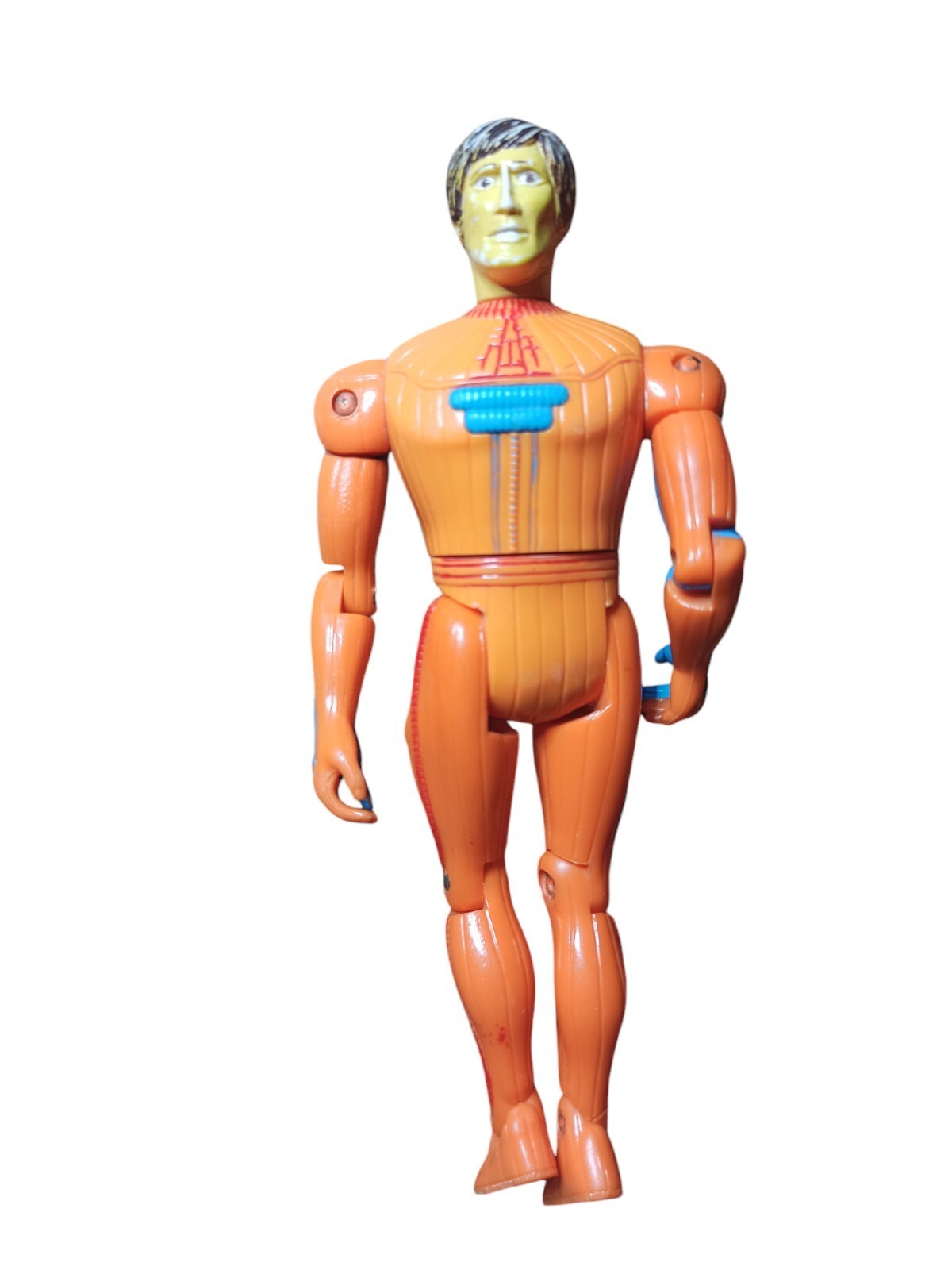 Figurine vintage Lord Adam Power Revell 1982 bleu orange articulée jouet rétro