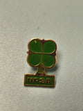 Vintage pin's UPSA trèfle vert ancien collection pharmacie publicitaire