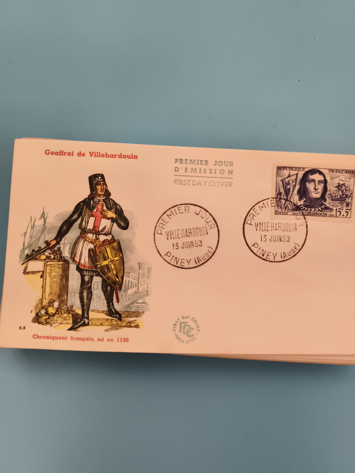 Lettre FDC Geoffroi de Villehardouin 1959 Premier Jour Philatélie France