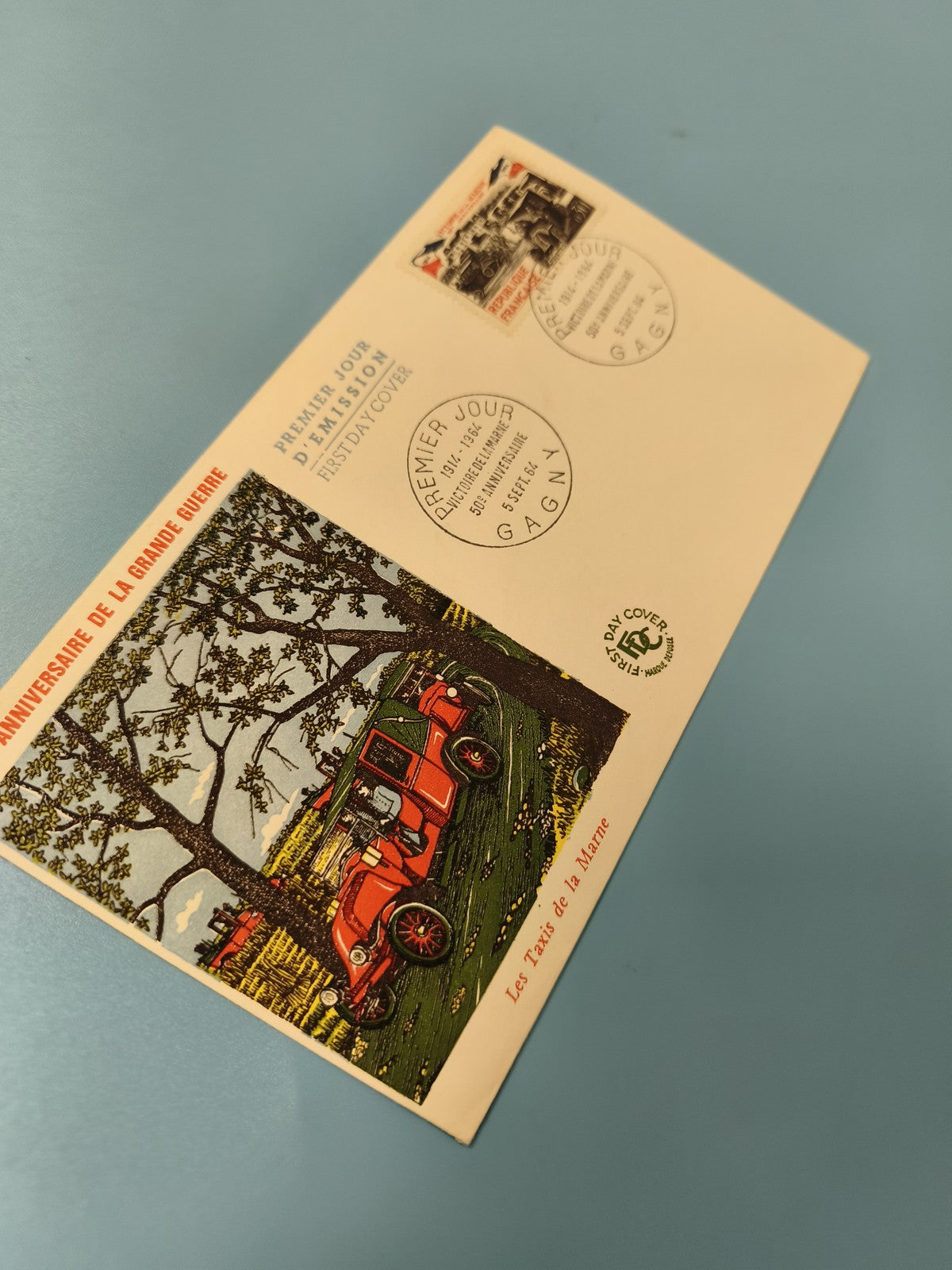 Enveloppe FDC Premier Jour d'Émission Timbre Les Taxis de la Marne