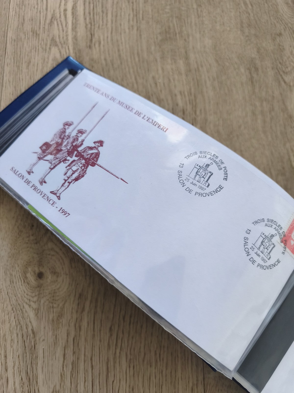 Enveloppe France philatélie Salon de Provence 1997 timbre illustré armée