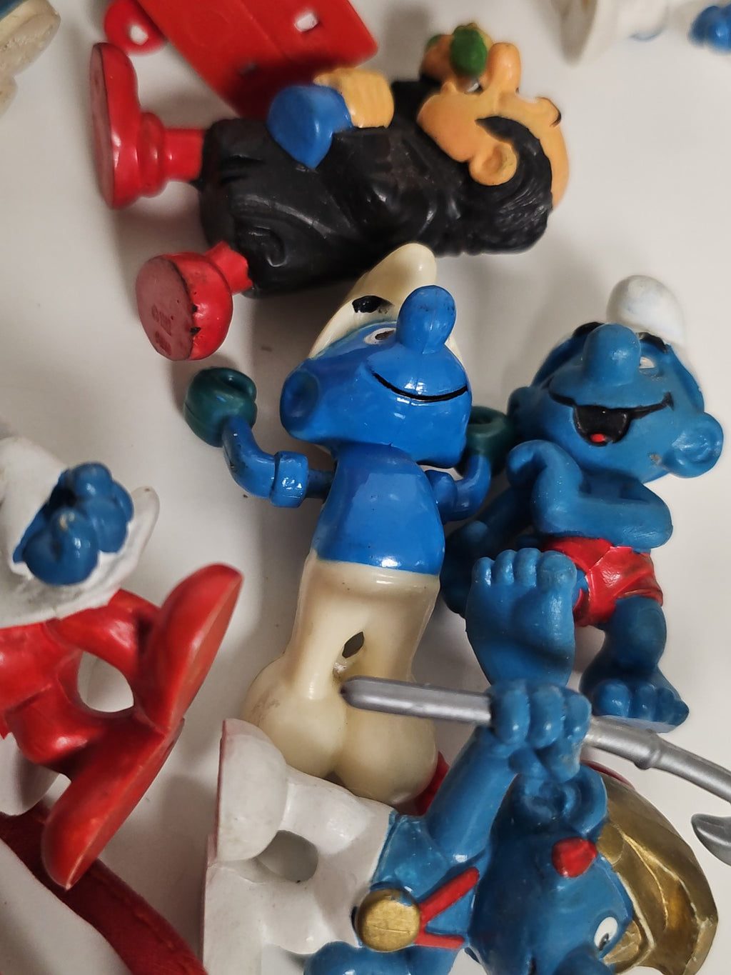 Gros lot figurines Schtroumpfs vintage anciennes, collection rétro rare occasion
