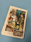 Carte postale Monaco philatélie illustrée timbre 0,50 décor famille couleur