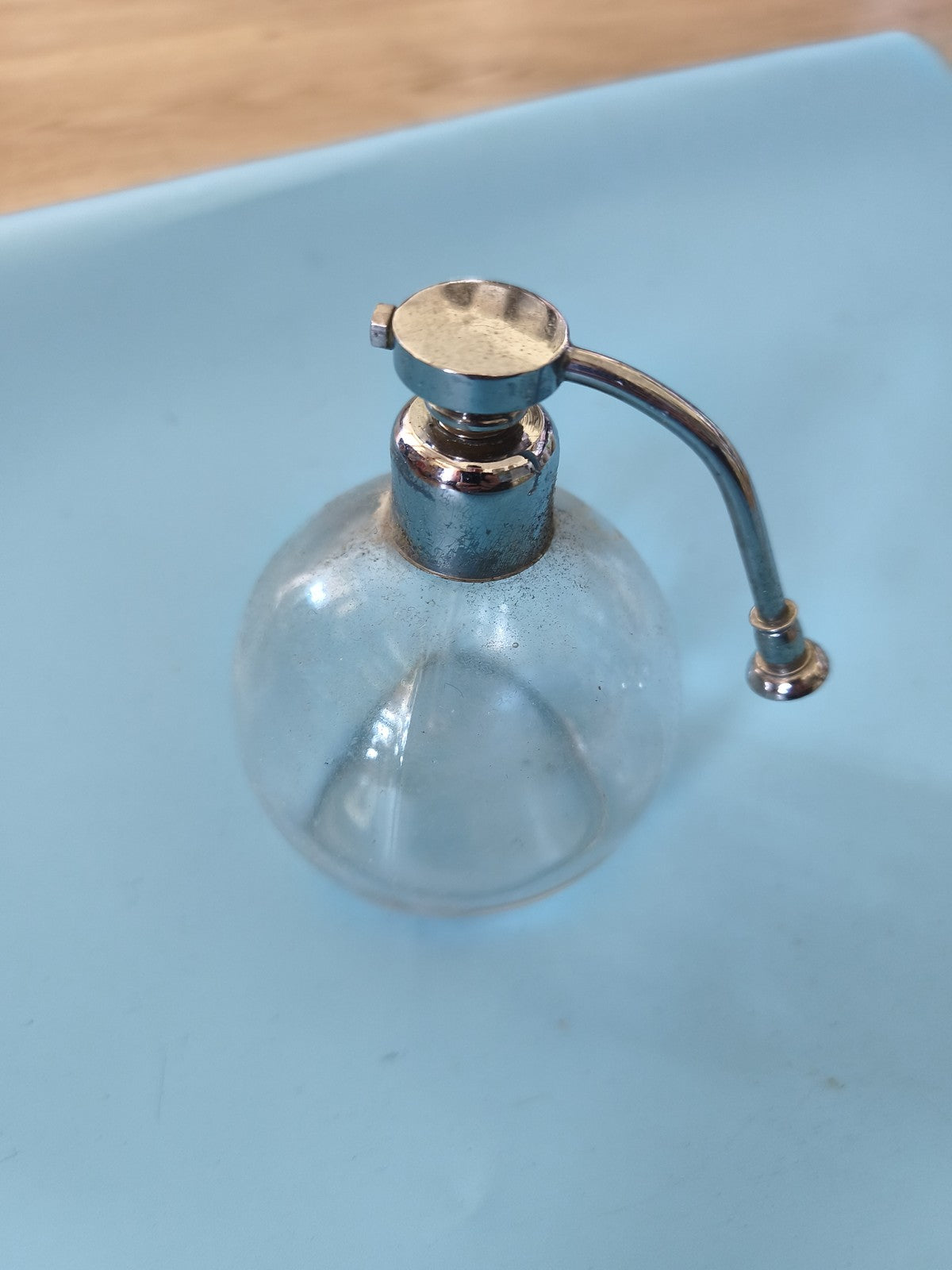 Grand flacon de parfum ancien vintage, bouteille verre déco collection rétro rar