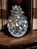 Bougeoir ananas vintage argenté années 80 déco rétro objet ancien