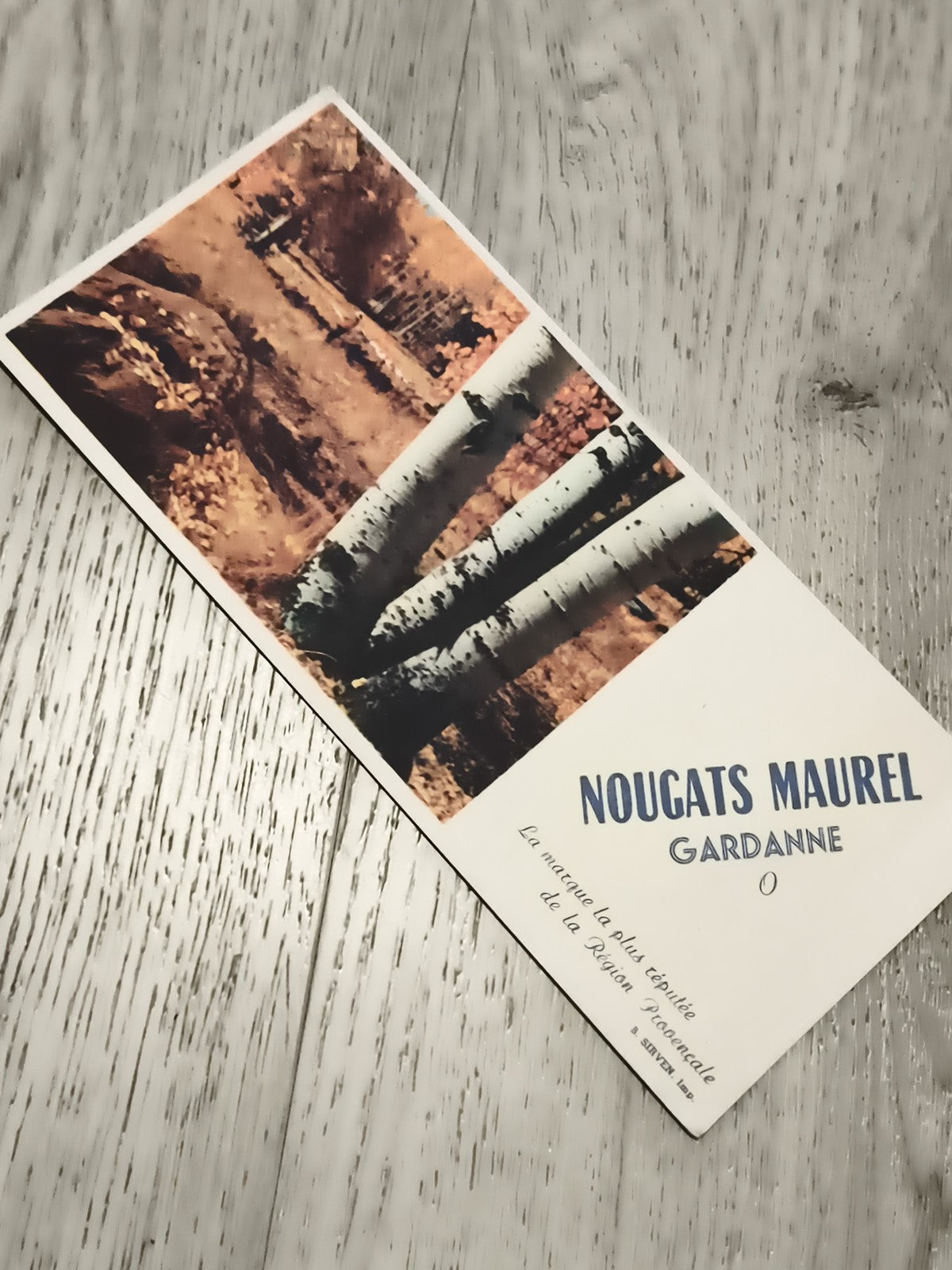 Publicité ancienne Nougats Maurel Gardanne carte illustrée vintage Provence
