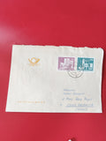 Enveloppe philatélie Deutsche Post avec timbres oblitérés et adresse manuscrite