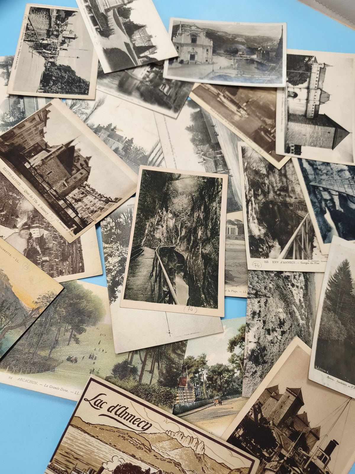 Lot cartes postales anciennes CPA divers lieux France, paysages, noir et blanc