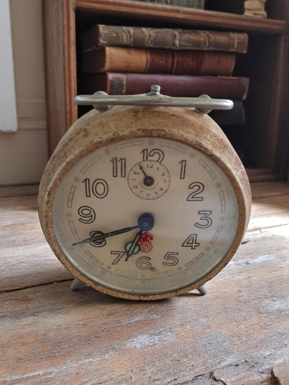 Réveil ancien SMI à restaurer, cadran blanc, mécanique vintage rétro