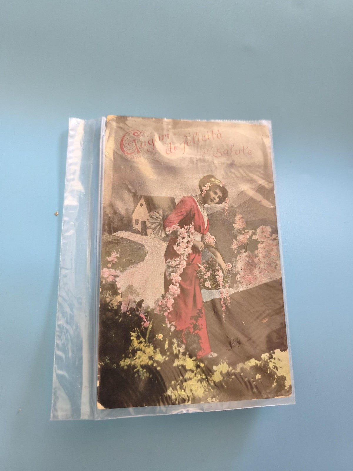 Carte postale vintage italienne ancienne timbre oblitérée époque coloniale rare