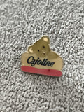 Pin's vintage Cajoline ourson, badge publicitaire, finition dorée (Ref 9)