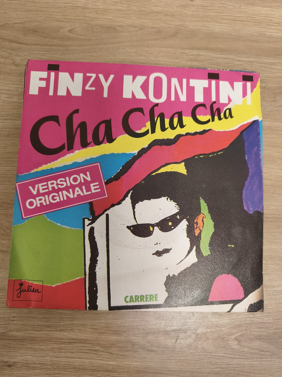 Vinyle 45 tours Finzy Kontini Cha Cha Cha version originale pochette couleur (Re