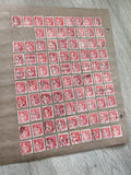 Gros lot timbres anciens Marianne 50c rouges oblitérés planche philatélie étude