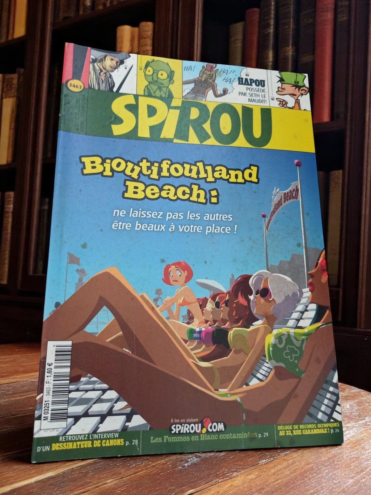 Magazine Spirou n°3463 vintage années 2000 BD illustrée couverture été