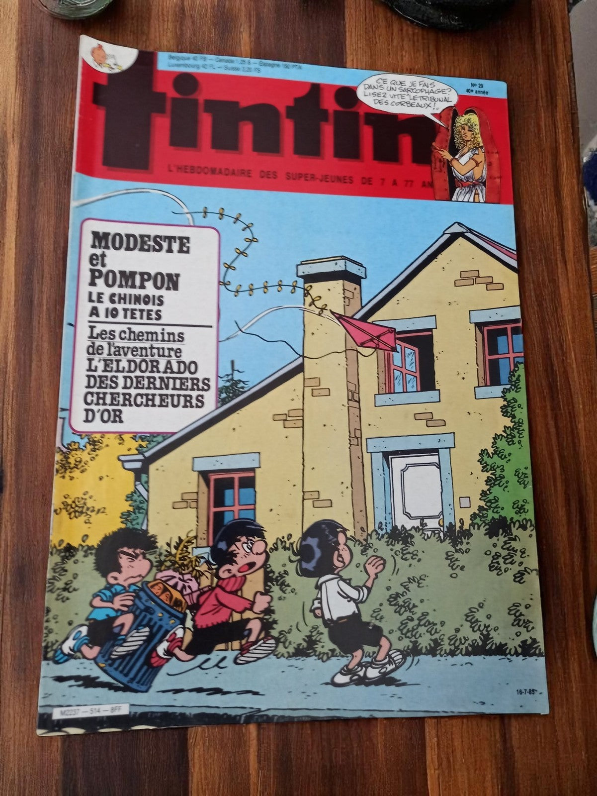 Magazine Tintin vintage n°29, édition ancienne, Modeste et Pompon, années 70