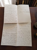 Lettre manuscrite politique littéraire 1899 J.P. encre noire double feuillet