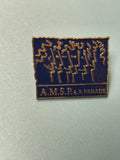 Vintage pin's AMSP La Parade émaillé bleu, collection badge ancien