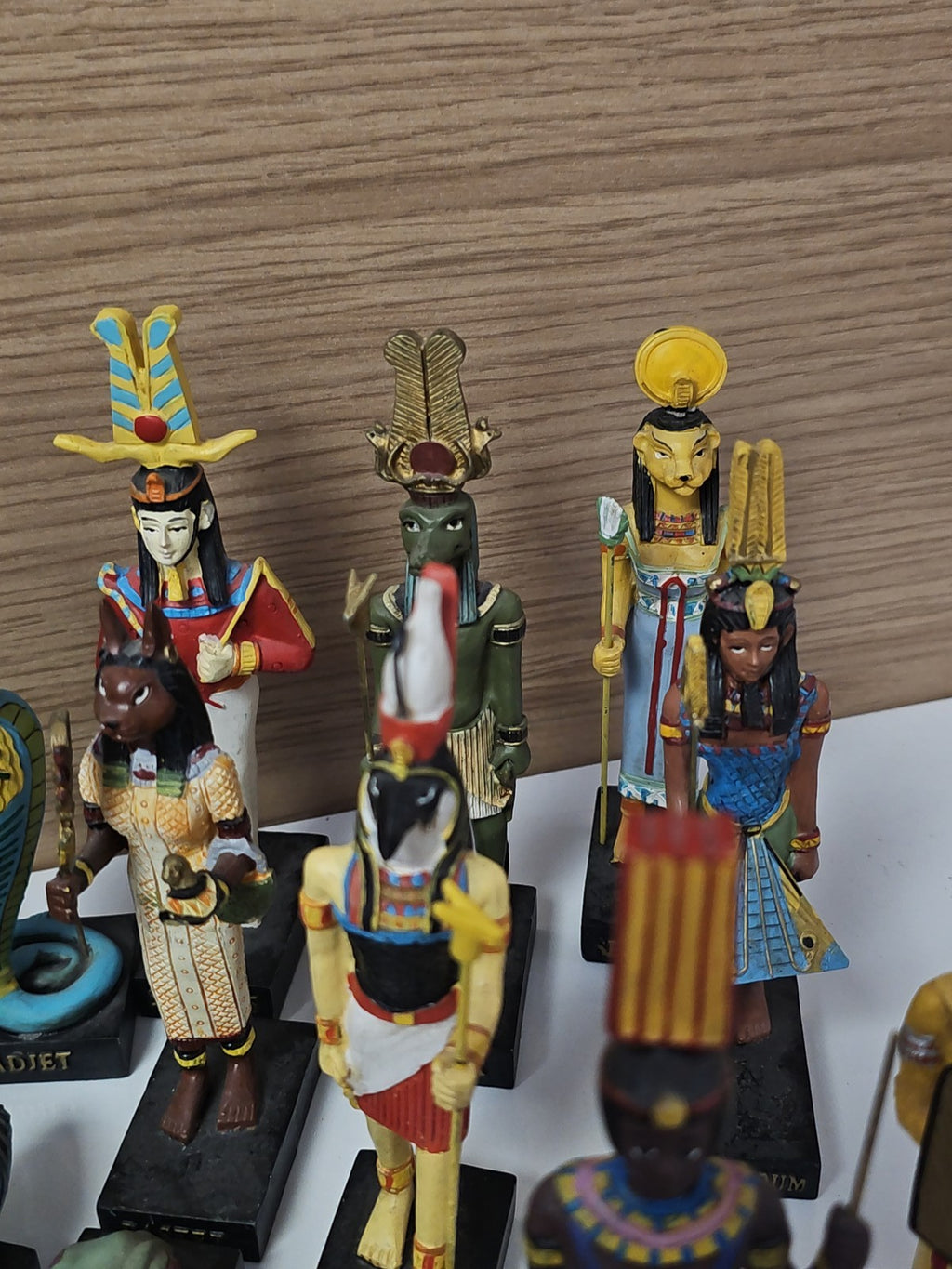 Vintage figurines dieux Égypte ancienne + magazines, set collection ancien rare