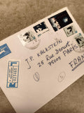 Lettre affranchie timbres Israël recommandée JP Kalkstein Paris philatélie (Ref