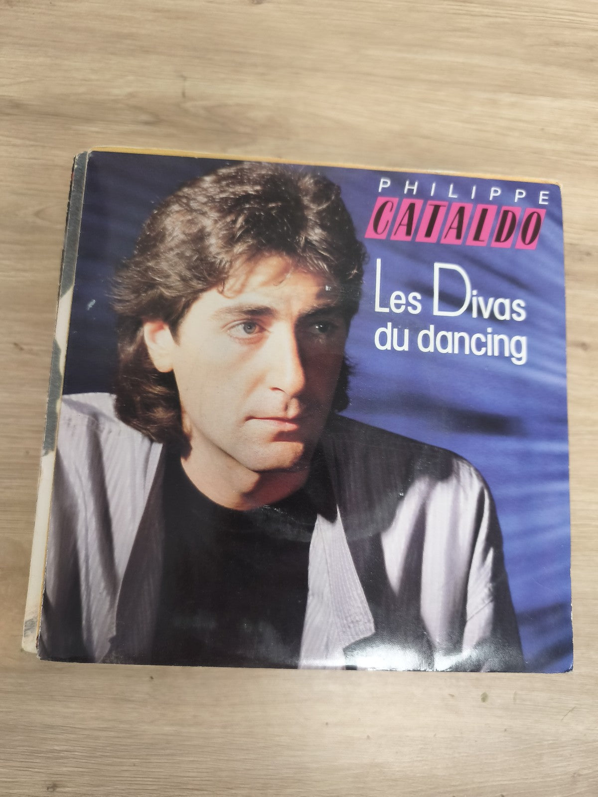 Vinyle 45T Philippe Cataldo Les Divas du Dancing pochette couleur bleu