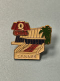 Vintage pin's Quick Cannes fast-food collection rétro palmier émaillé ancien
