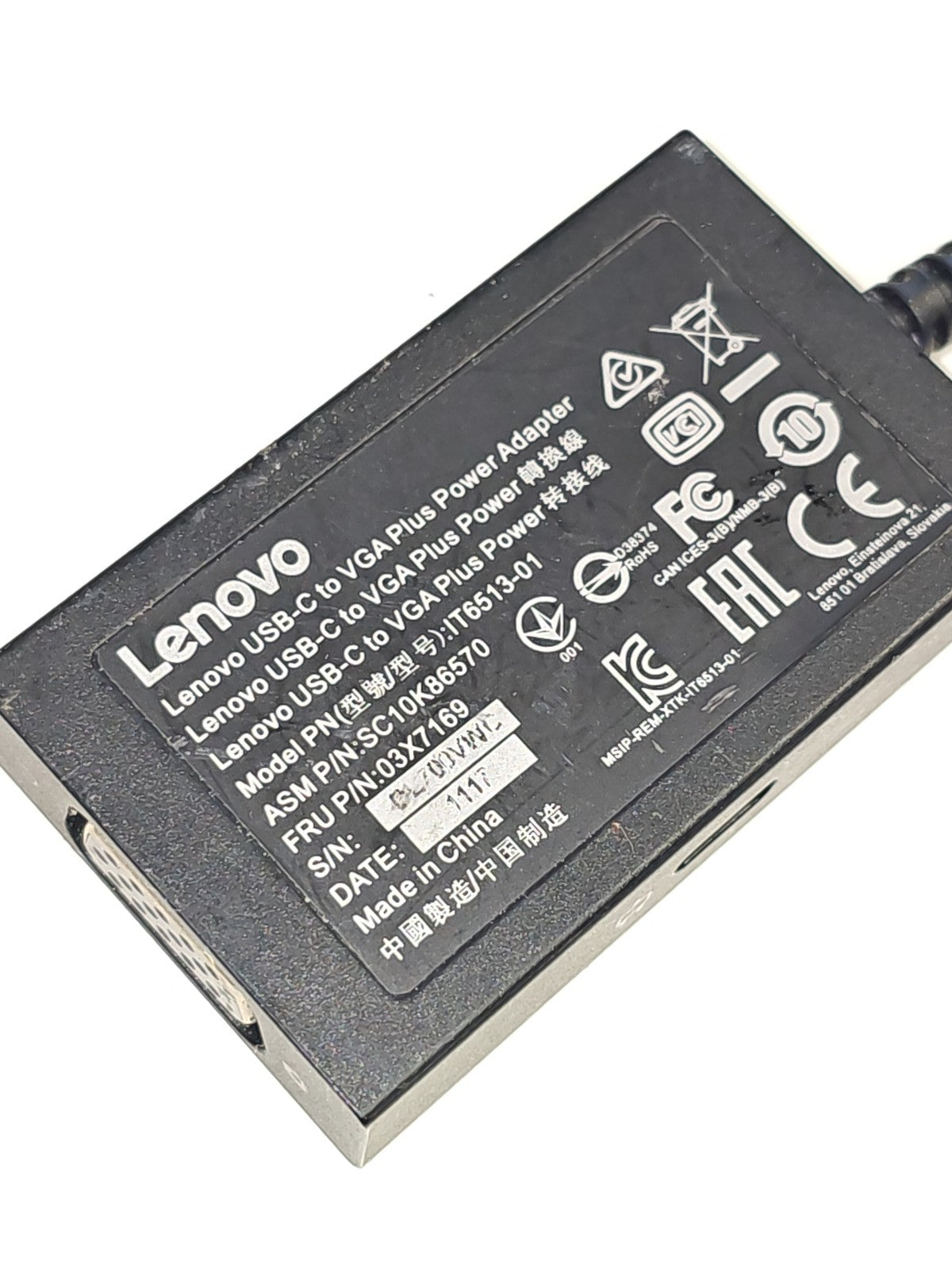 Adaptateur Lenovo USB-C vers VGA Plus IT6513-01, convertisseur vidéo d'occasion
