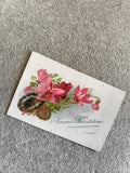 Carte postale illustrée fleurs cyclamen Sincères Félicitations CPA