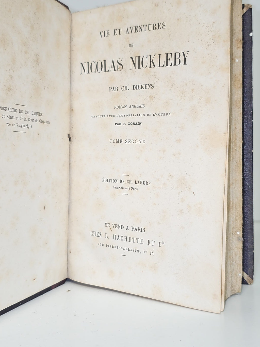 Livre ancien vintage Nicolas Nickleby Charles Dickens édition collection rétro