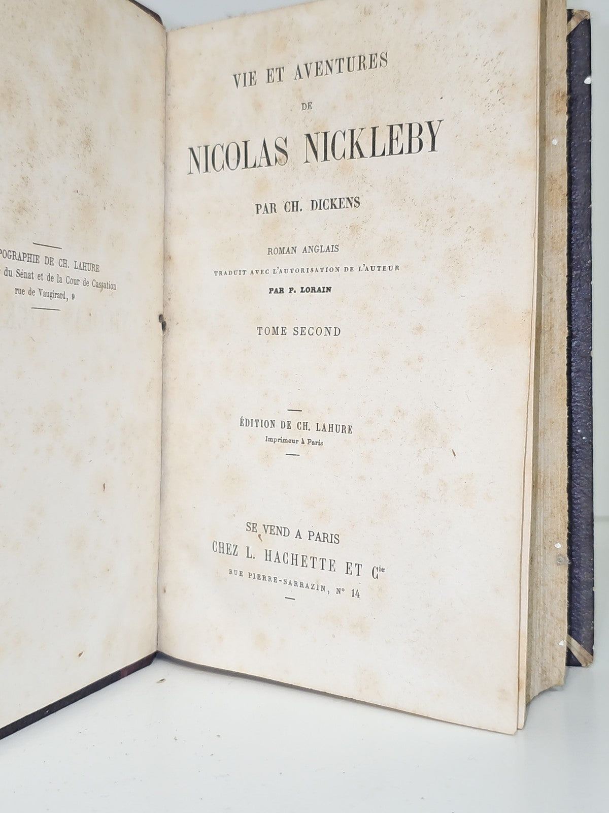Livre ancien vintage Nicolas Nickleby Charles Dickens édition collection rétro