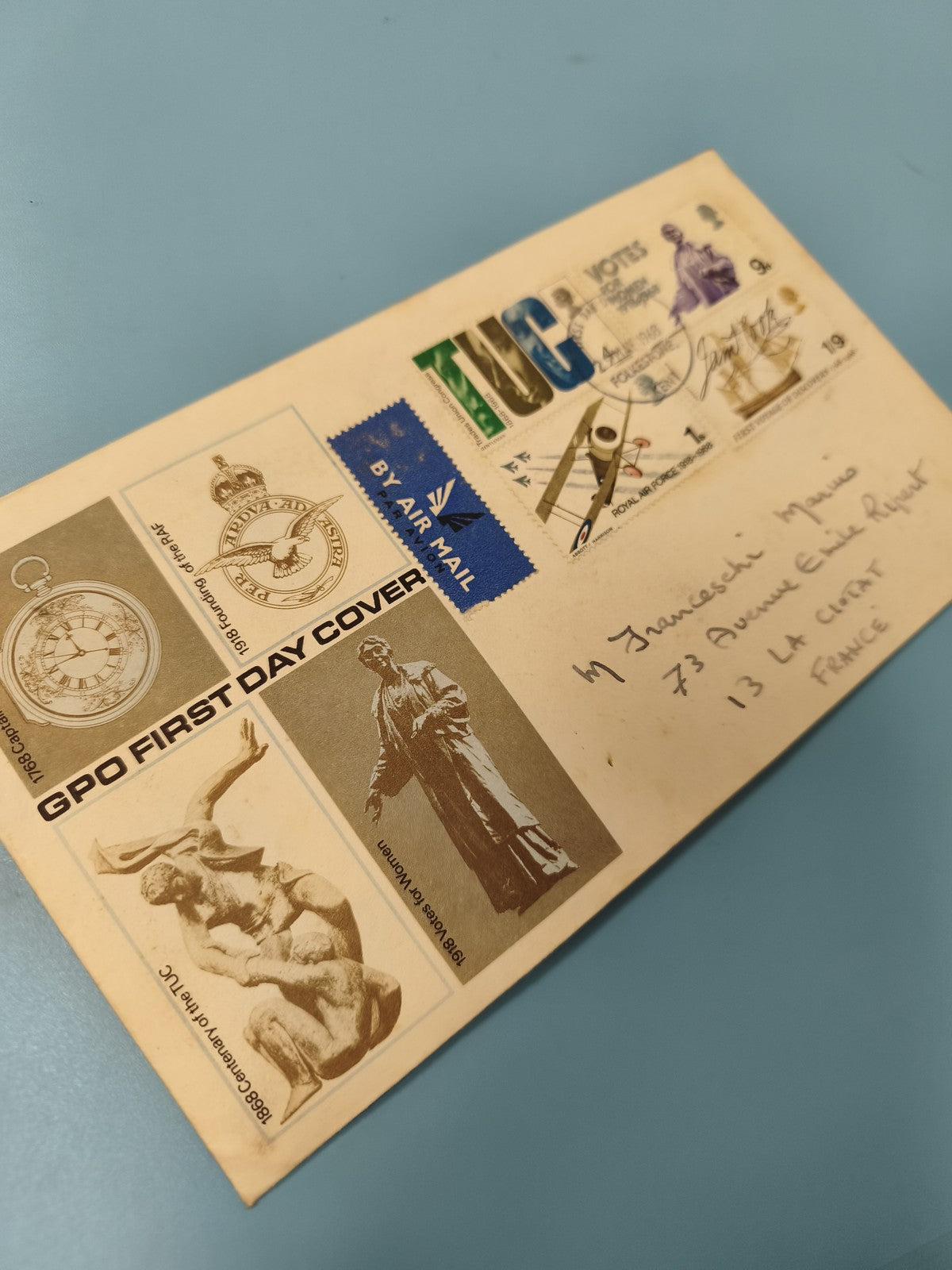 Enveloppe premier jour FDC timbre TUC 1978 GPO, cachets et illustrations