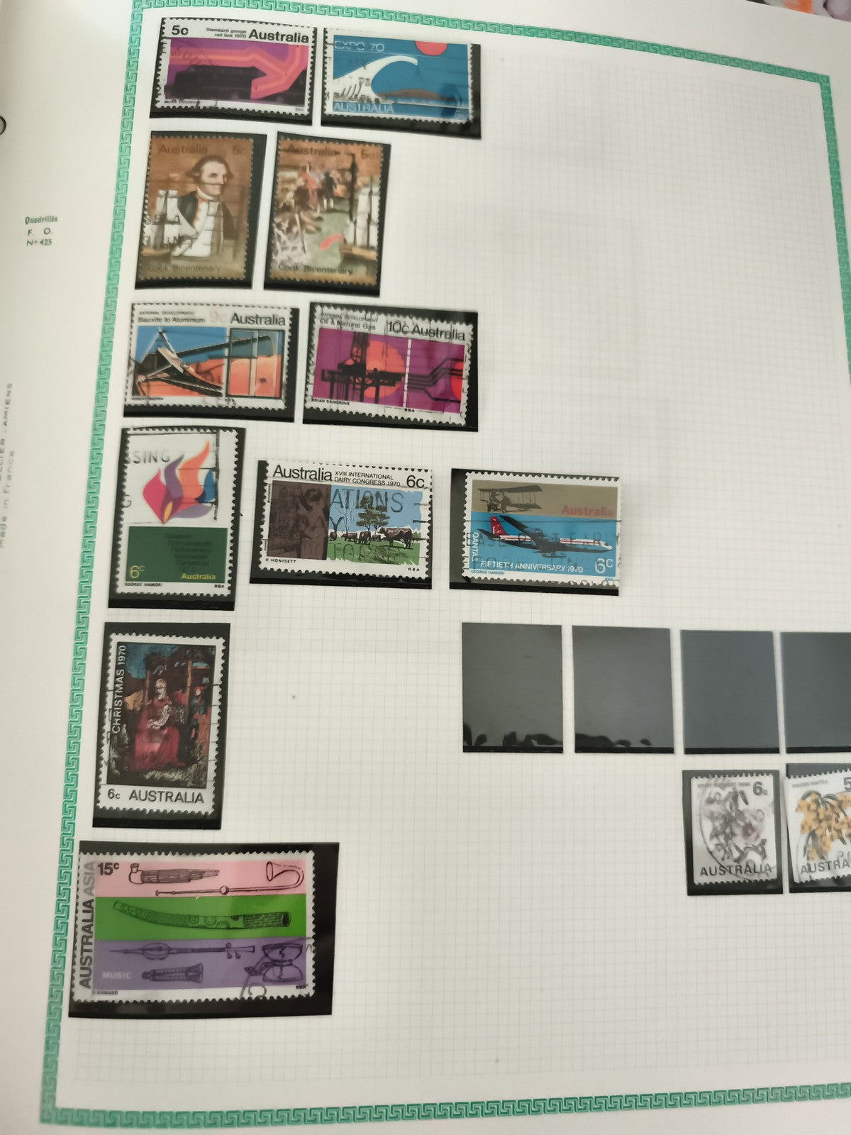 Timbres Australie thématiques oblitérés lot philatélie 1960s-1970s animaux art