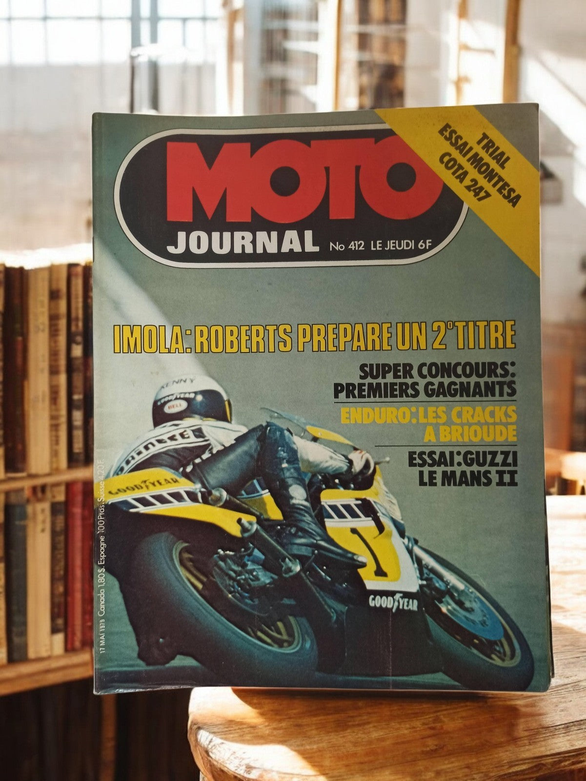 Magazine Moto Journal ancien n°412 rétro années 80 Imola Roberts vintage moto