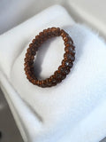 Bracelet ancien perles marron vintage rétro bijou fantaisie élastique