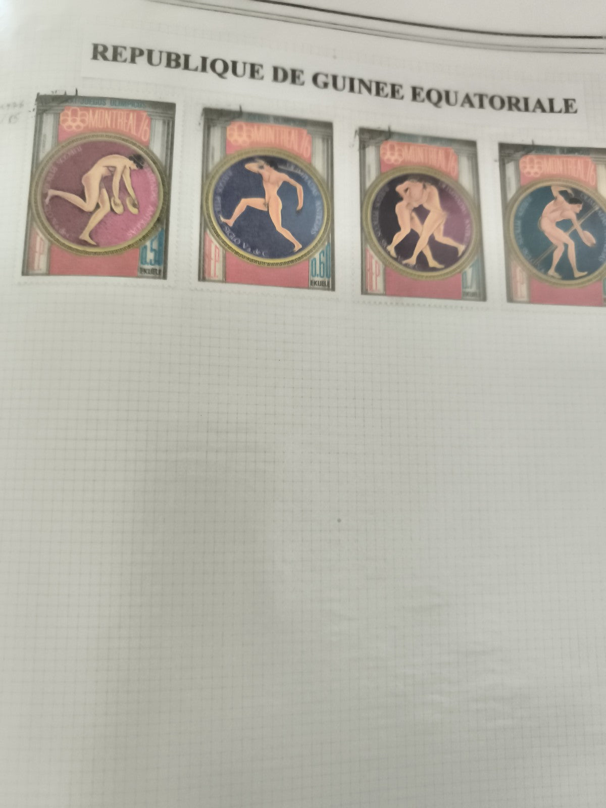 Timbres Guinée Équatoriale Montréal 76 Jeux Olympiques sports philatélie
