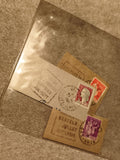 Lot oblitérations françaises timbres Marianne, fragments enveloppe philatélie (R