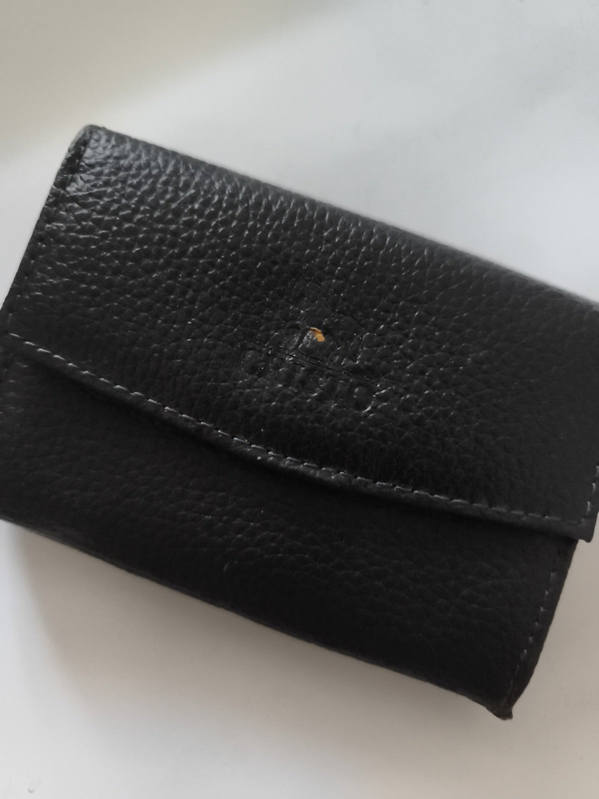 Porte-monnaie noir cuir grainé petit format homme femme