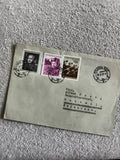 Lettre affranchie Tchécoslovaquie 1957, 3 timbres oblitérés, philatélie Europe