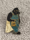 Pin's publicitaire vintage OMO gorille bleu lessive mascotte émaillé (Ref 8)
