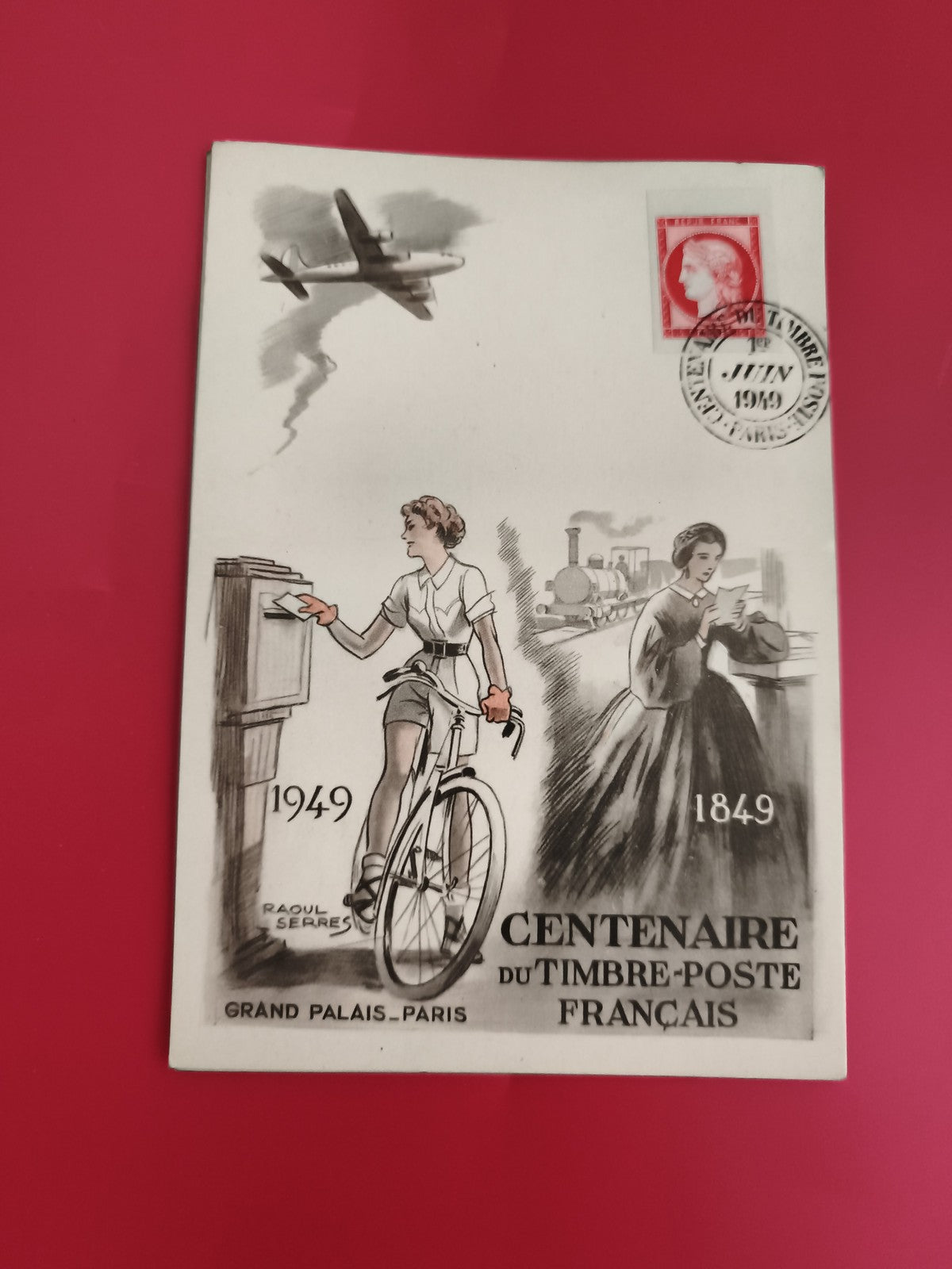 Lettre illustrée Centenaire Timbre-Poste Français 1949 Grand Palais Paris
