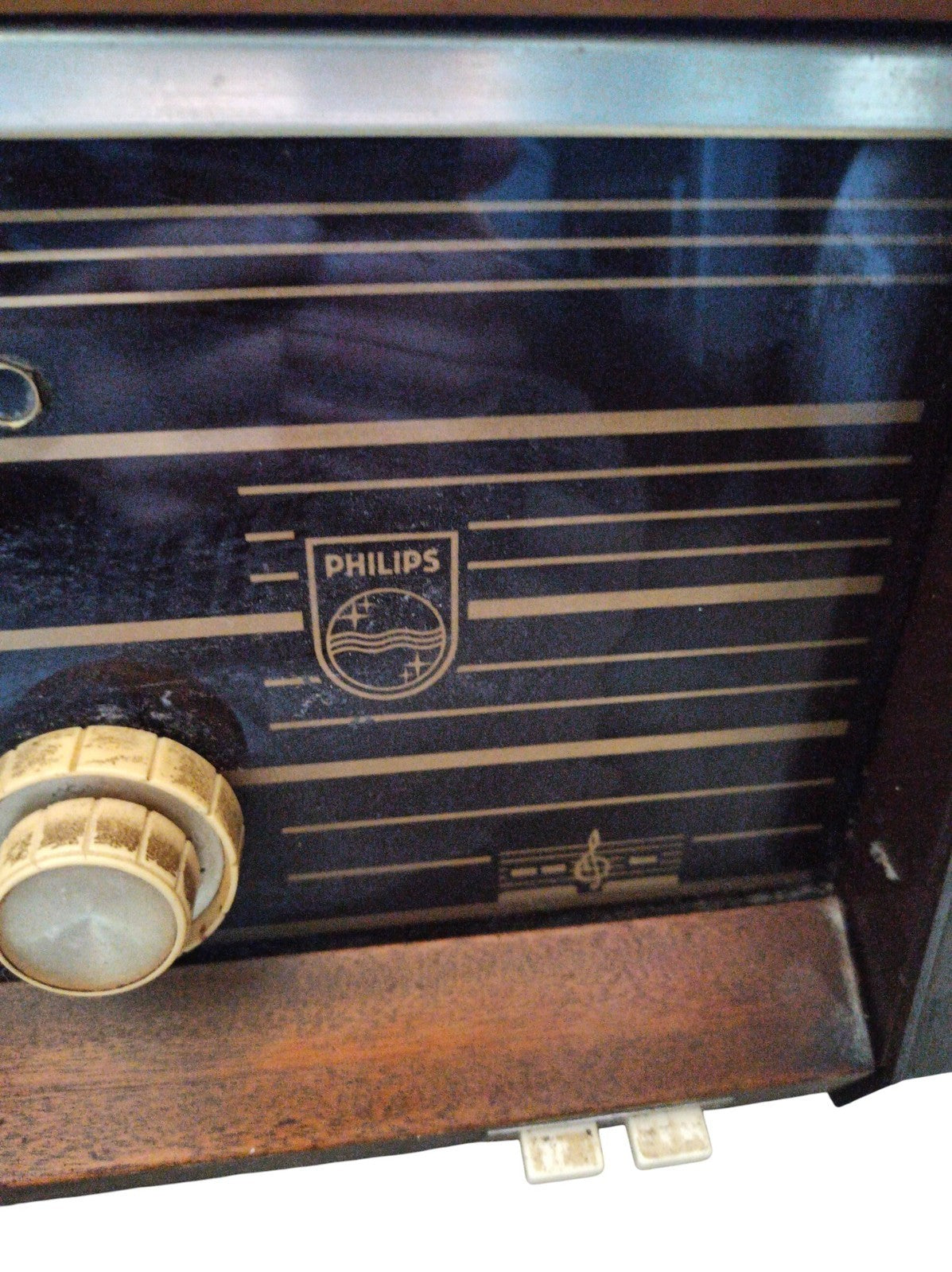 Radio vintage PHILIPS multibandes bois bakélite années 50/60 ancien poste TSF