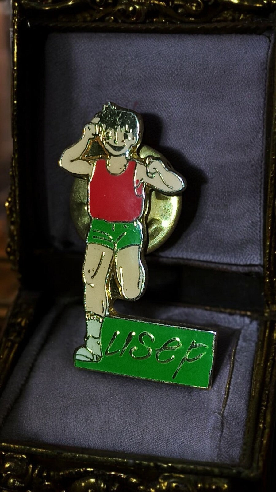 Pin's sport USEP vintage émaillé années 90 France broche badge athlétisme