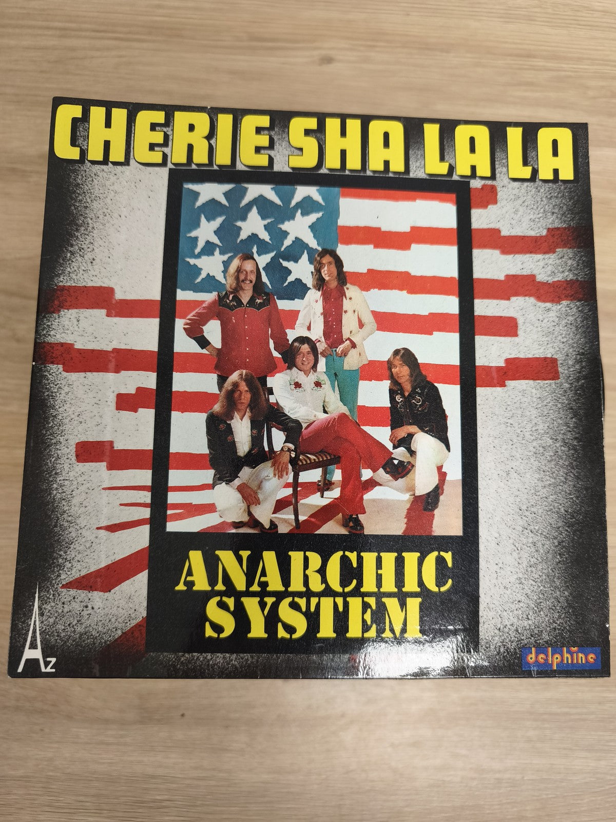Vinyle 45 tours Anarchic System Cherie Sha La La pochette drapeau USA