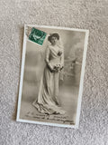 CPA Mariée Photo ancienne timbre 5c France début XXe mariage