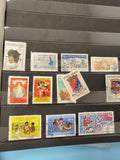 Lot anciens timbres oblitérés Madagascar philatélie, motifs variés, collection