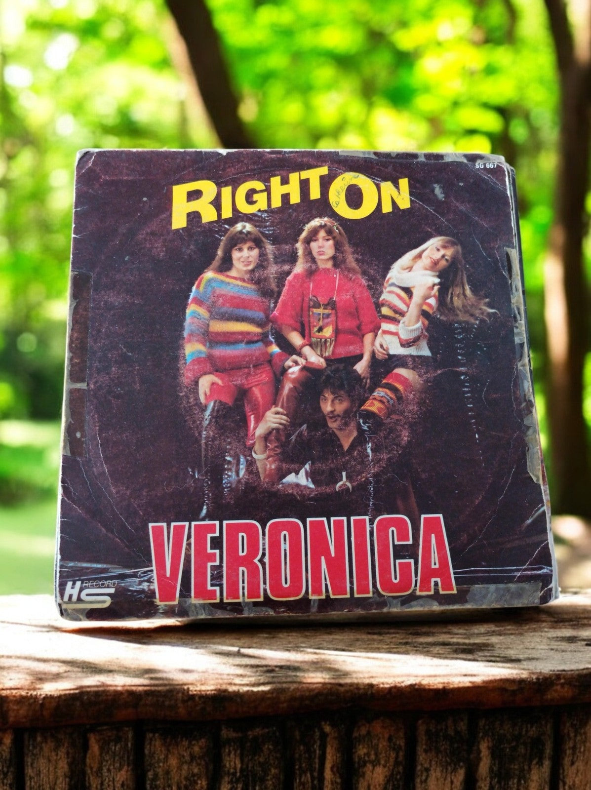 Vinyle 45 tours Veronica Right On rétro années 70 HS Record pochette pop