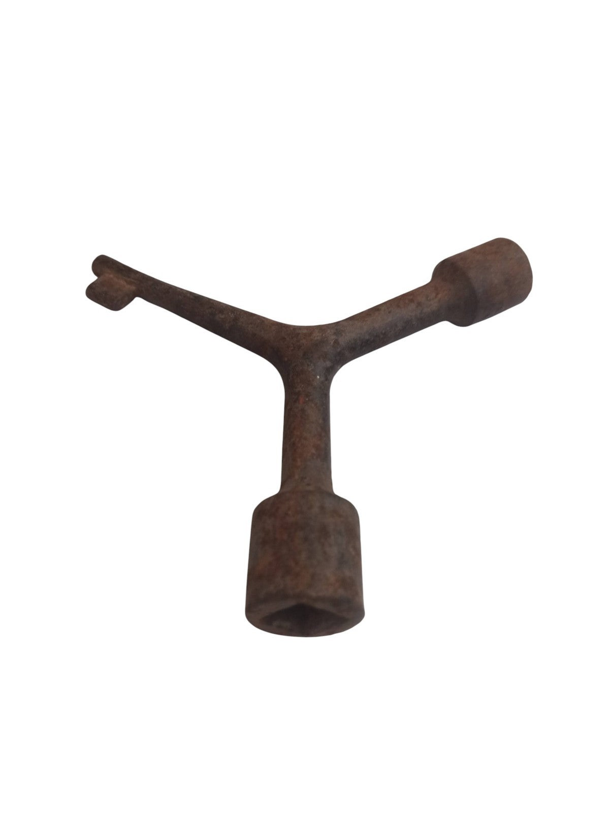 Clé à douille ancienne pour armoire électrique outil électricien vintage rouille