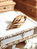 Broche feuille vintage dorée, métal doré, bijou fantaisie élégant