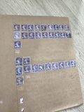 Gros lot ancien timbres Marianne 40c violet sur planche philatélie étude France